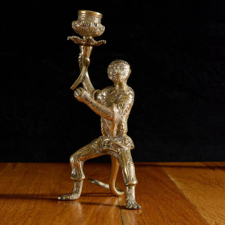 Bronze Monkey Candlesticks at 1stDibs bronze monkey candle holder