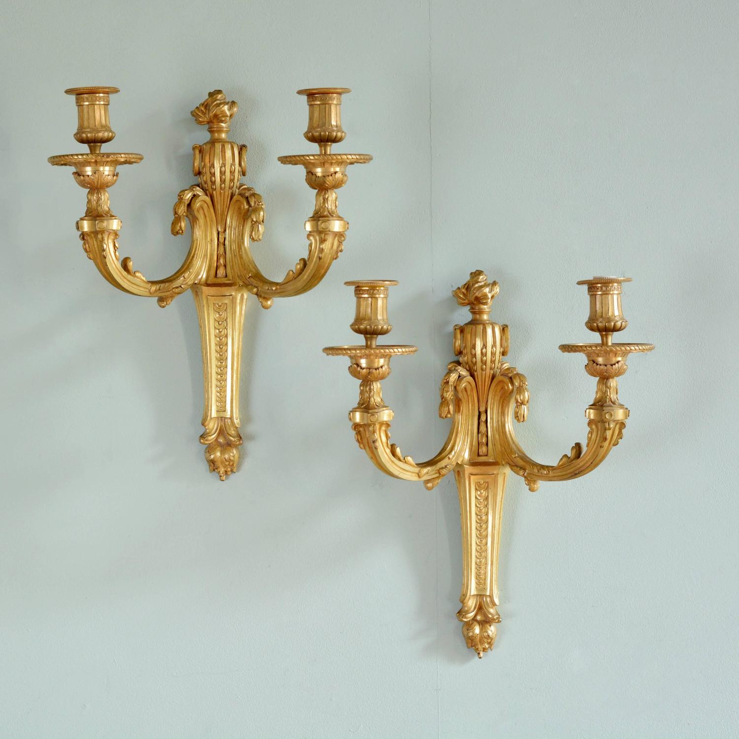 Empire Style Gilt Bronze Wall Lights at 1stdibs