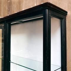 Large Ebonized Oak Display Cabinet
