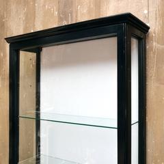 Large Ebonized Oak Display Cabinet