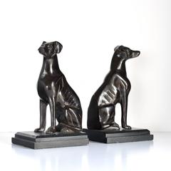 Bronze Dog Bookends