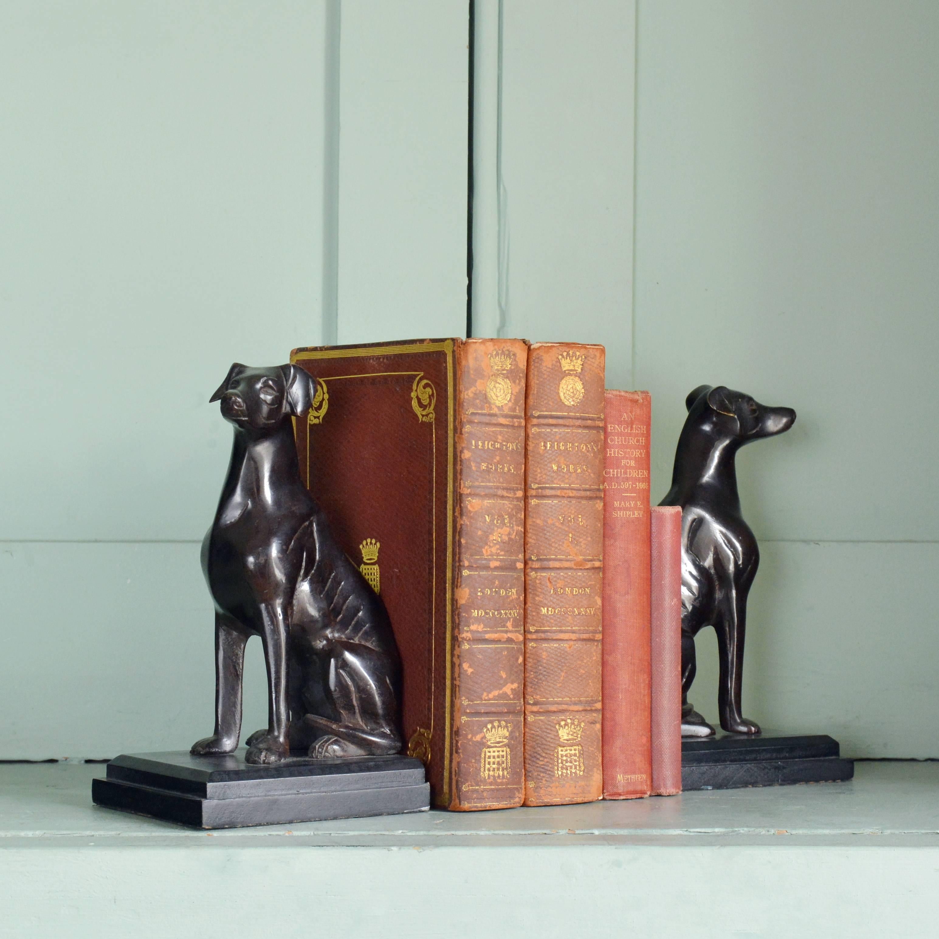 Bronze Dog Bookends 3