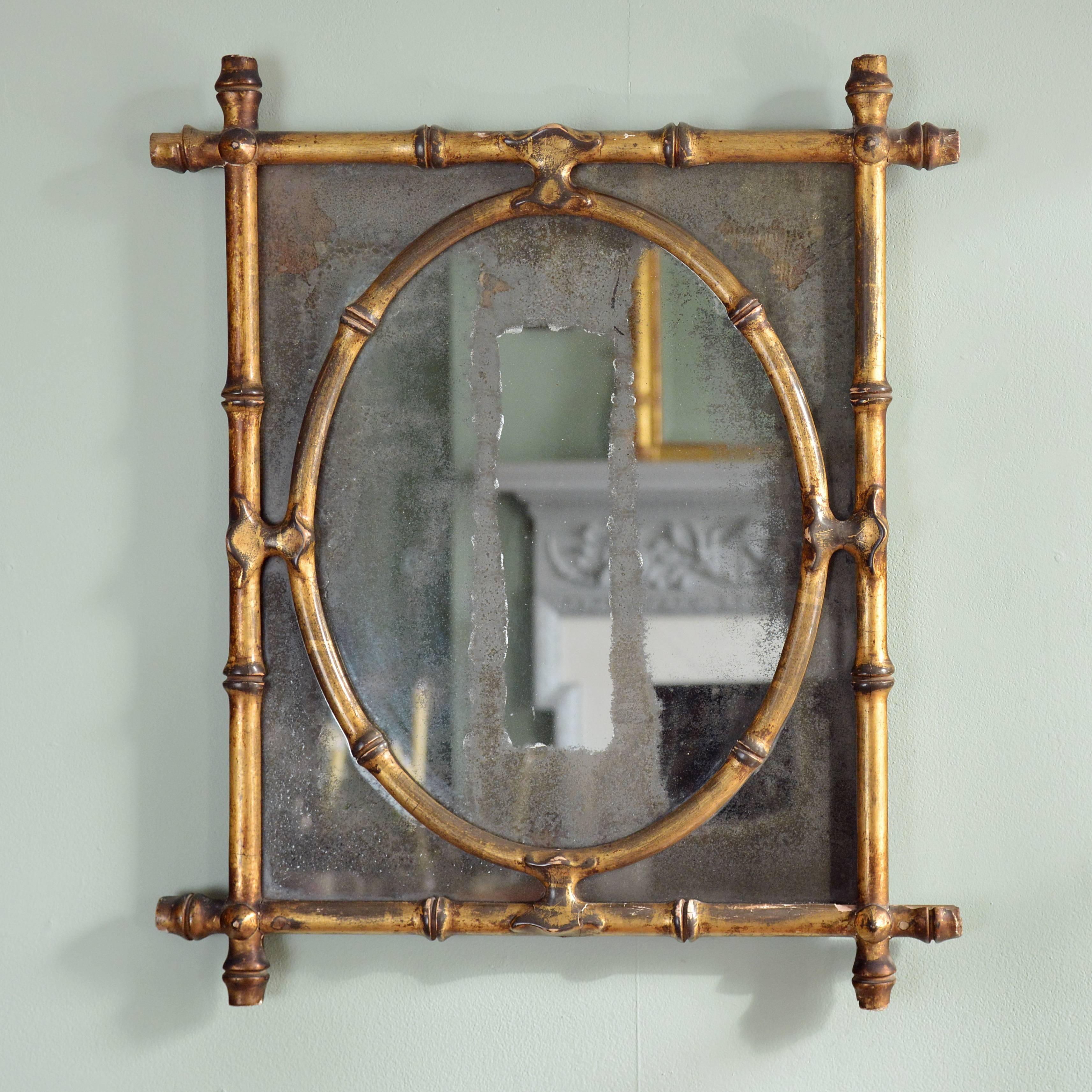 Gilded Faux Bamboo Mirror 1