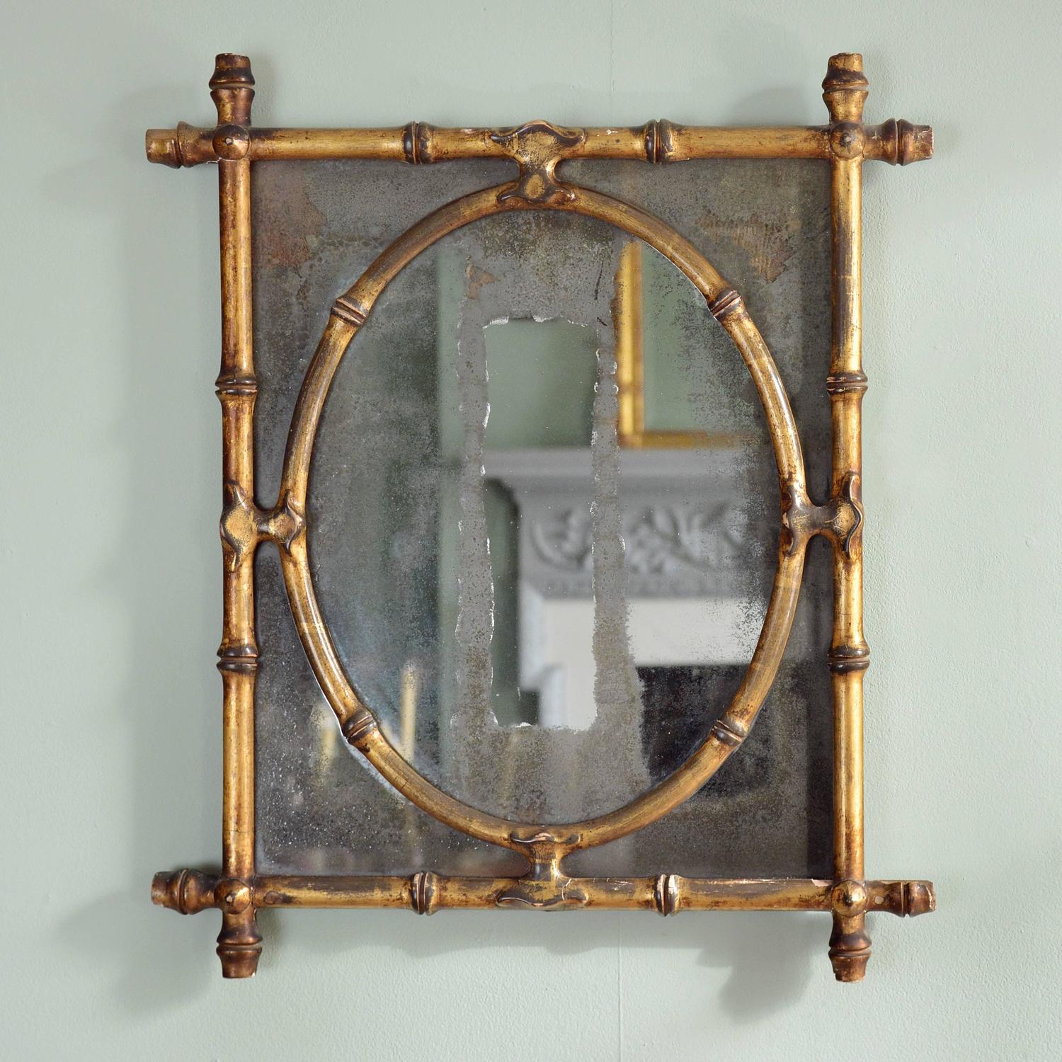 Gilded Faux Bamboo Mirror at 1stdibs