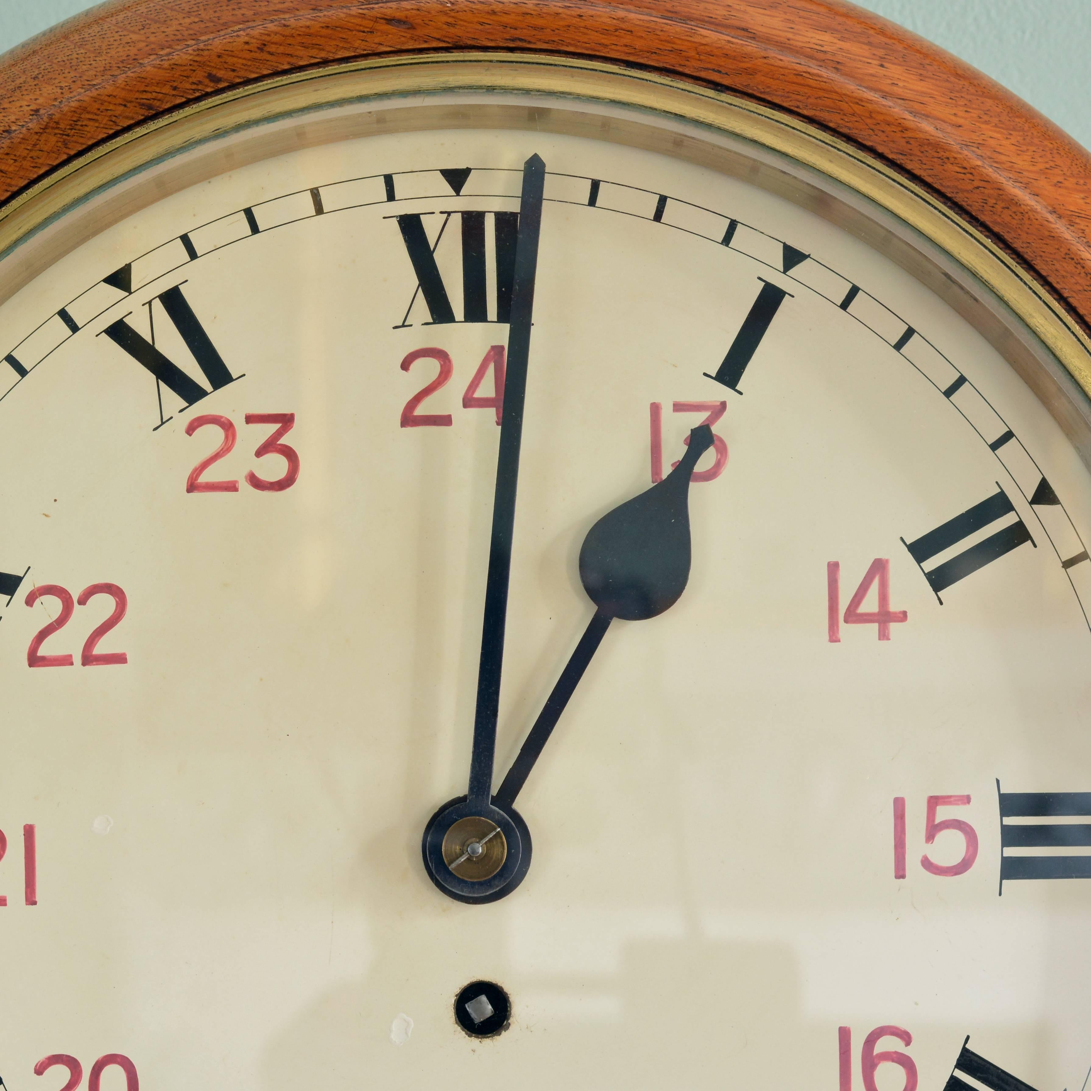 Early 20th Century English Oak Dial Clock