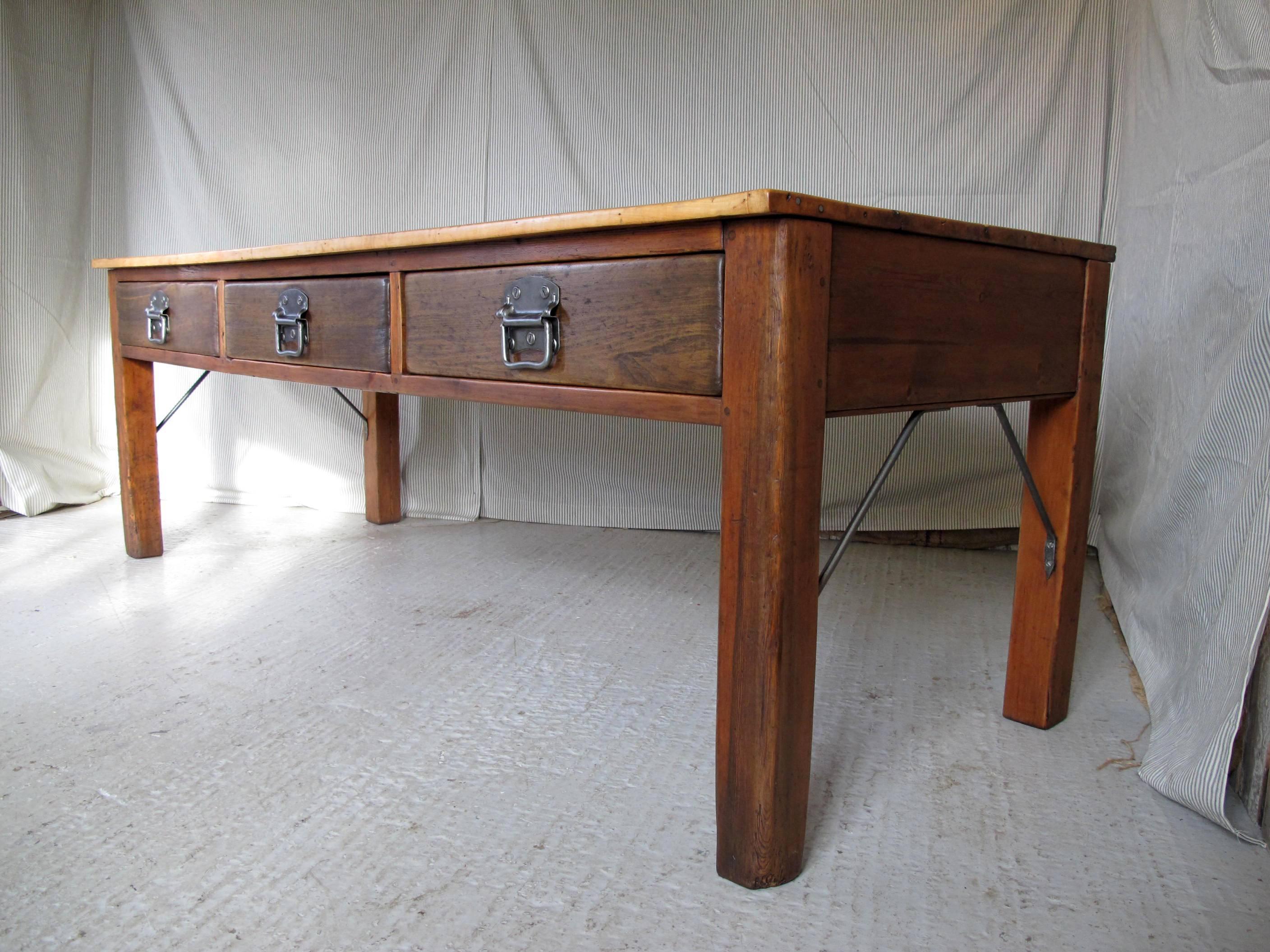 Pine Edwardian Kitchen Preparation Table, Ex-Invercauld Castle, Scotland