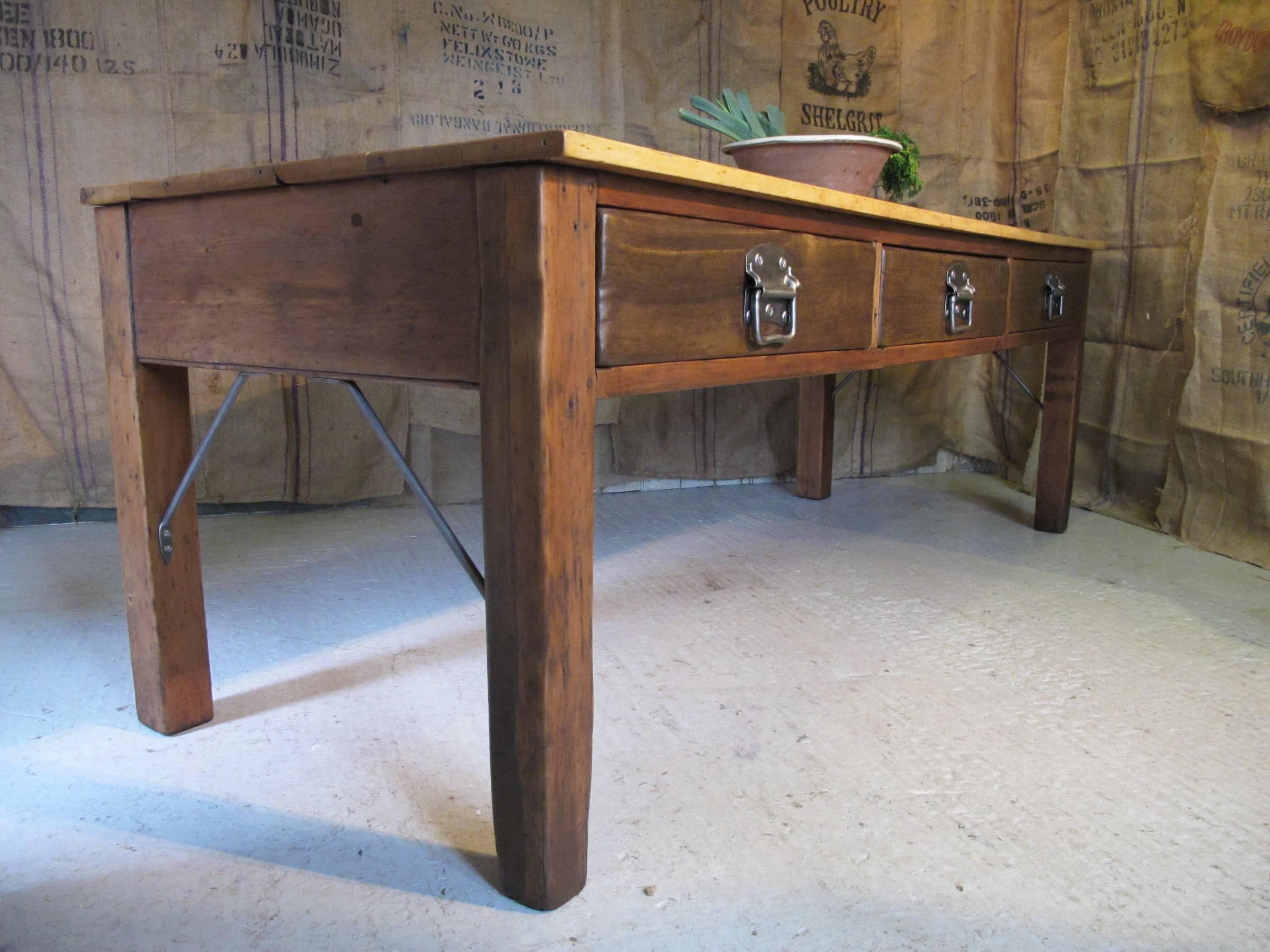 20th Century Edwardian Kitchen Preparation Table, Ex-Invercauld Castle, Scotland