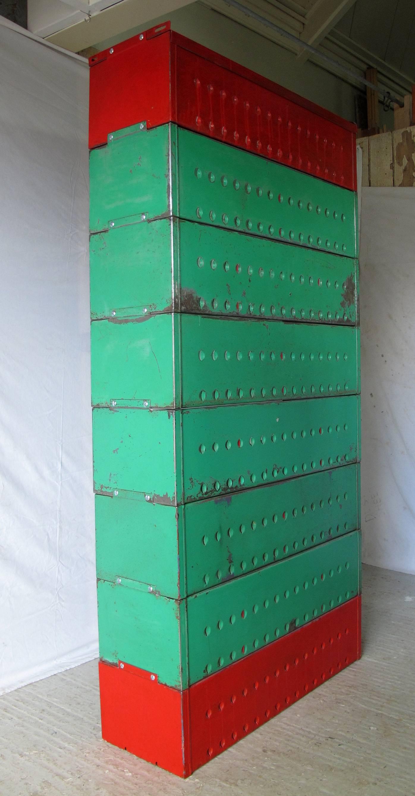 Stacking Industrial Shelving Unit In Distressed Condition In London, GB