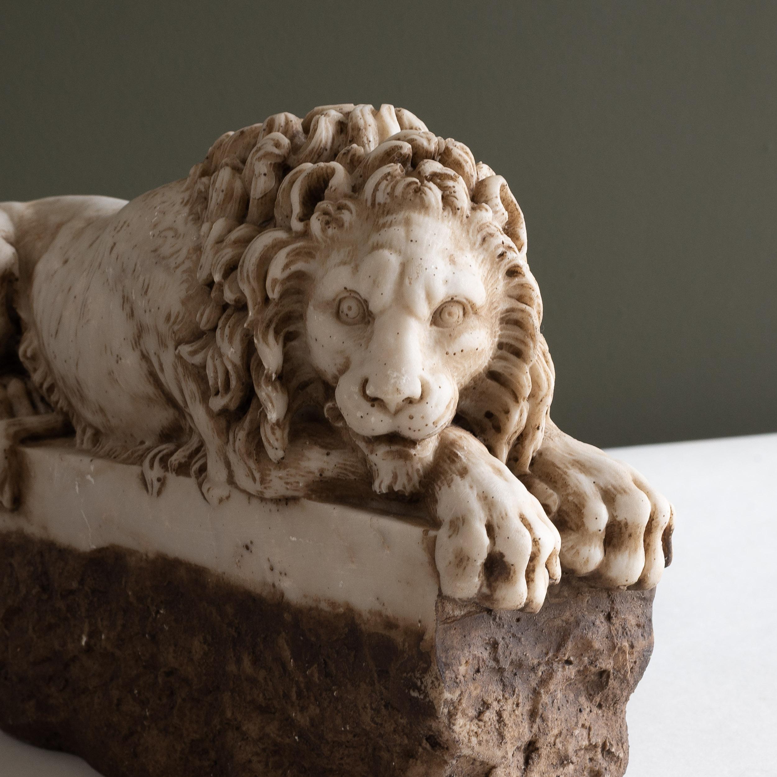 Italiano Coppia di Leoni antichi Grand Tour Canova in vendita