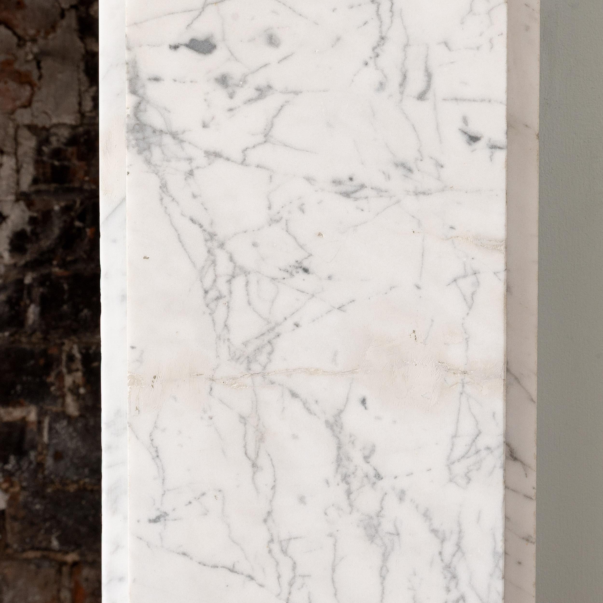 Nineteenth Century Regency Carrara Marble Bullseye Fireplace For Sale 6