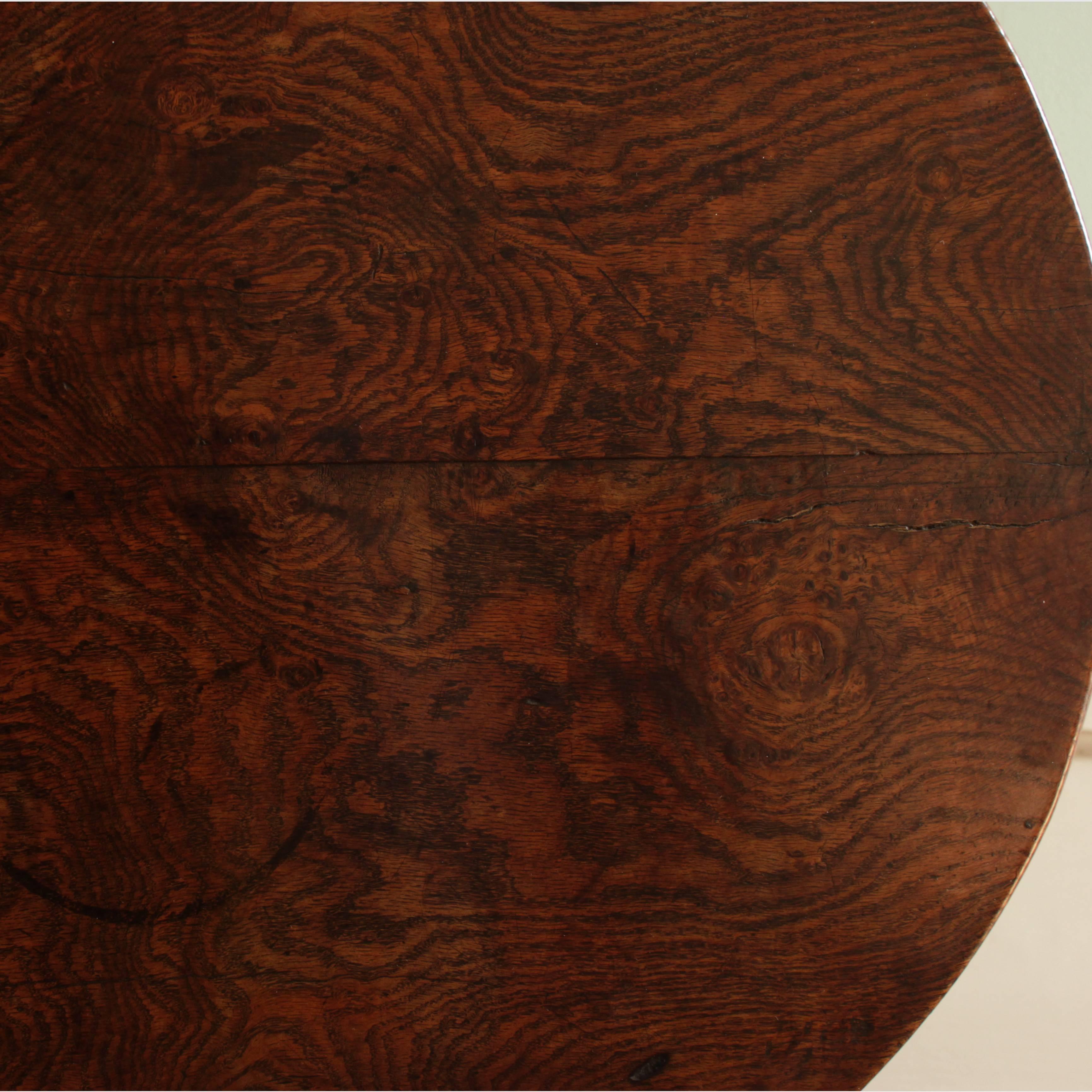 George III Oak and Burr Oak Tripod Table 3