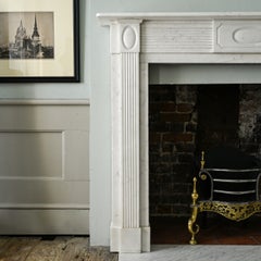 Georgian Statuary Marble Fireplace With Oval Plaque c.1800