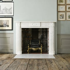 Georgian Statuary Marble Fireplace With Oval Plaque c.1800