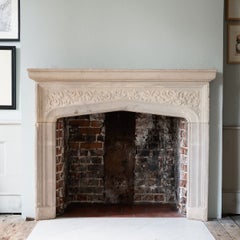 Victorian Tudor Revival Bath Stone Fireplace