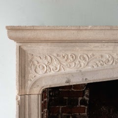 Victorian Tudor Revival Bath Stone Fireplace