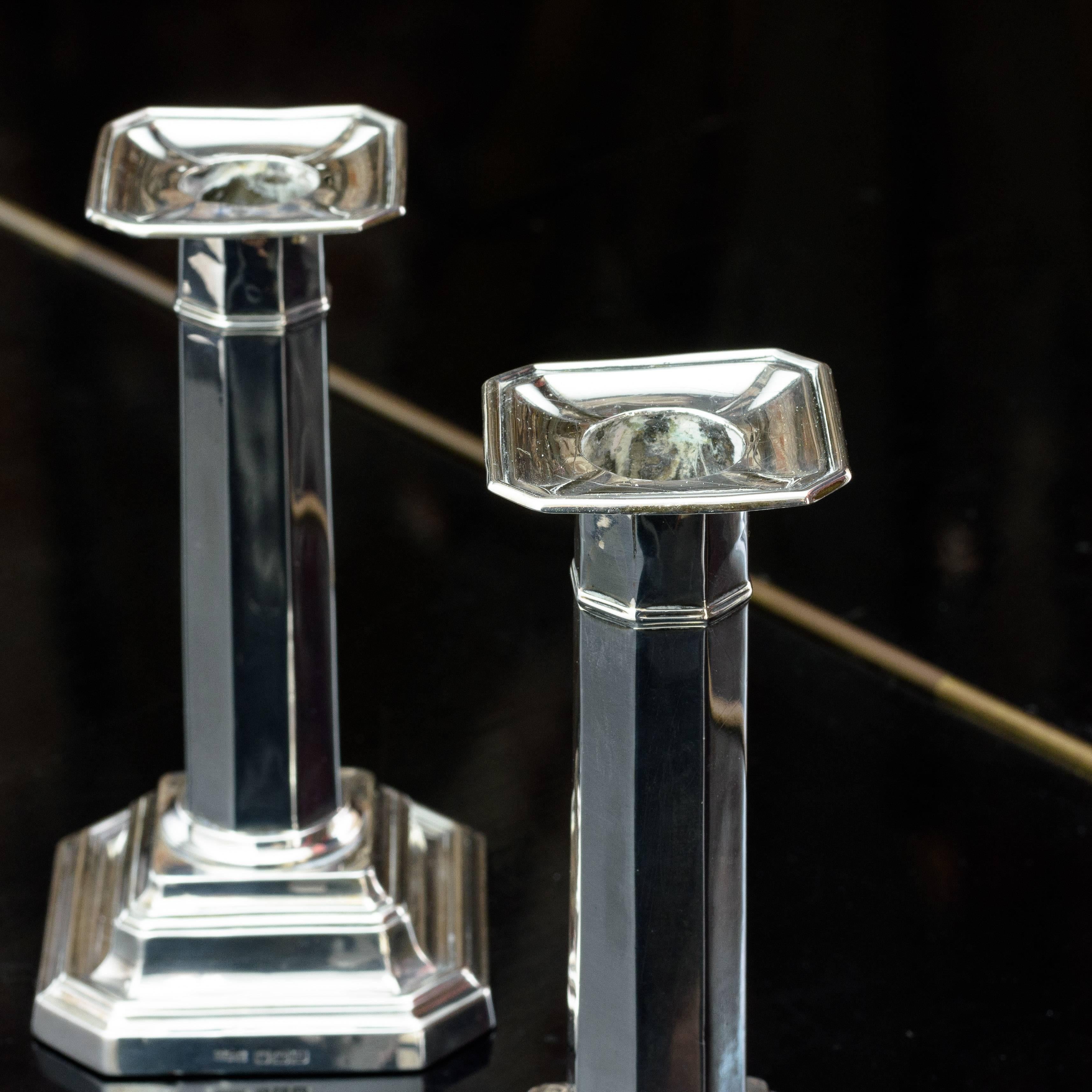 Early 20th Century Edwardian Silver Candlesticks