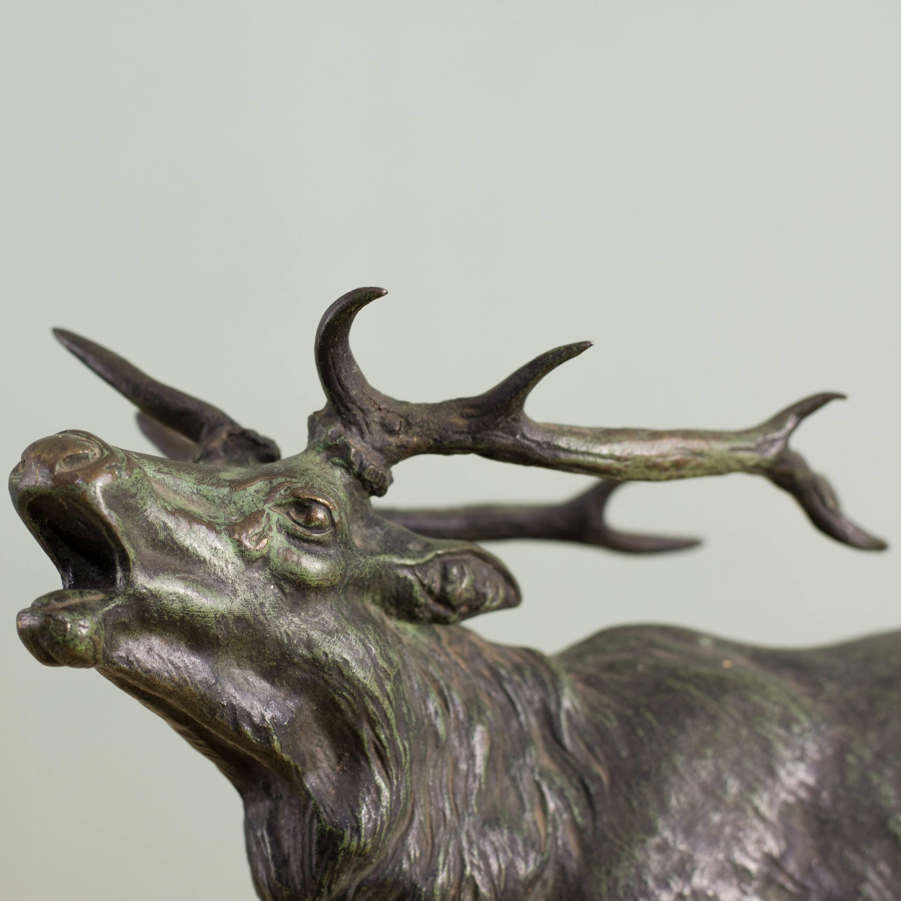 20th Century French Bronze Sculpture of a Stag