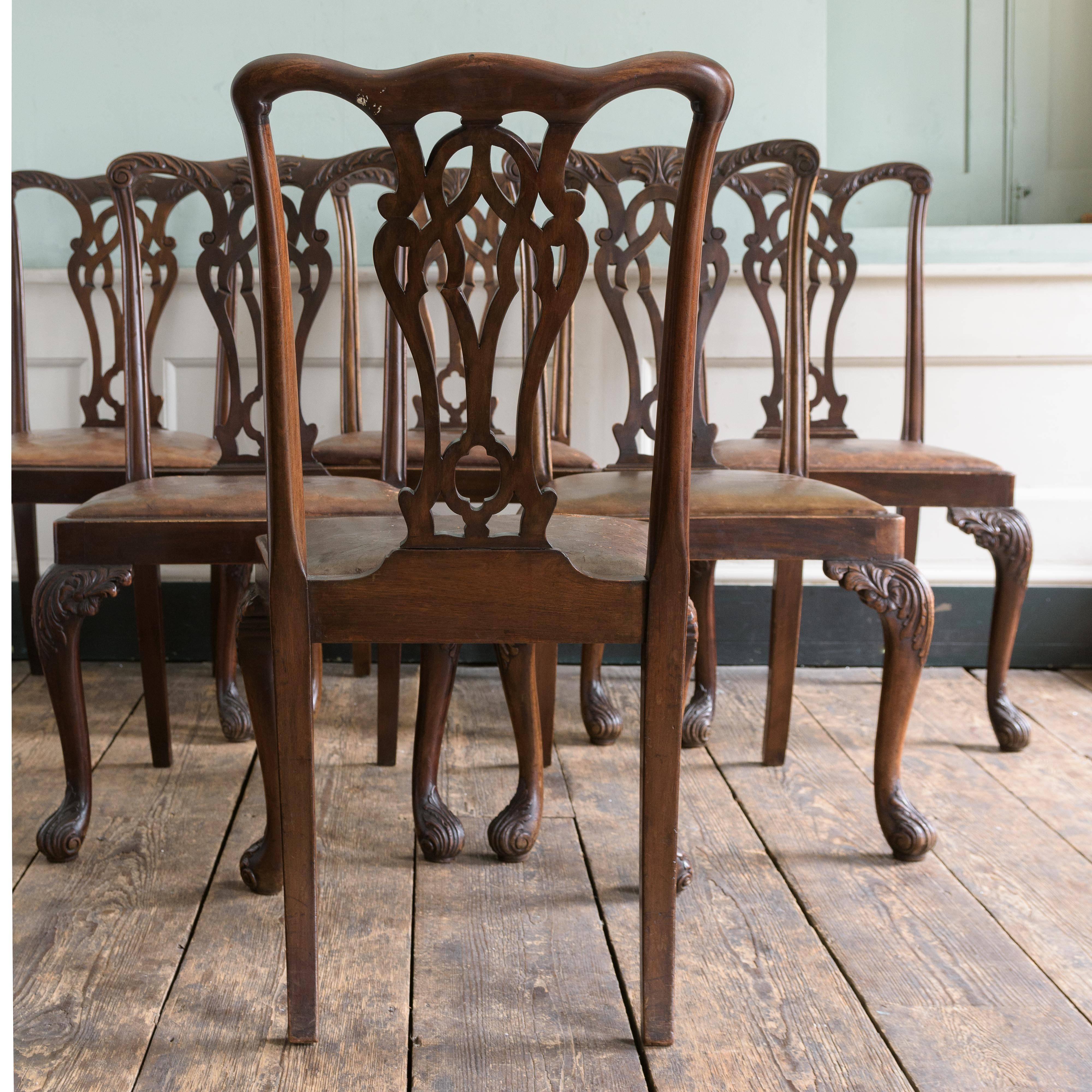 Early 20th Century Set of Six George III Style Chairs