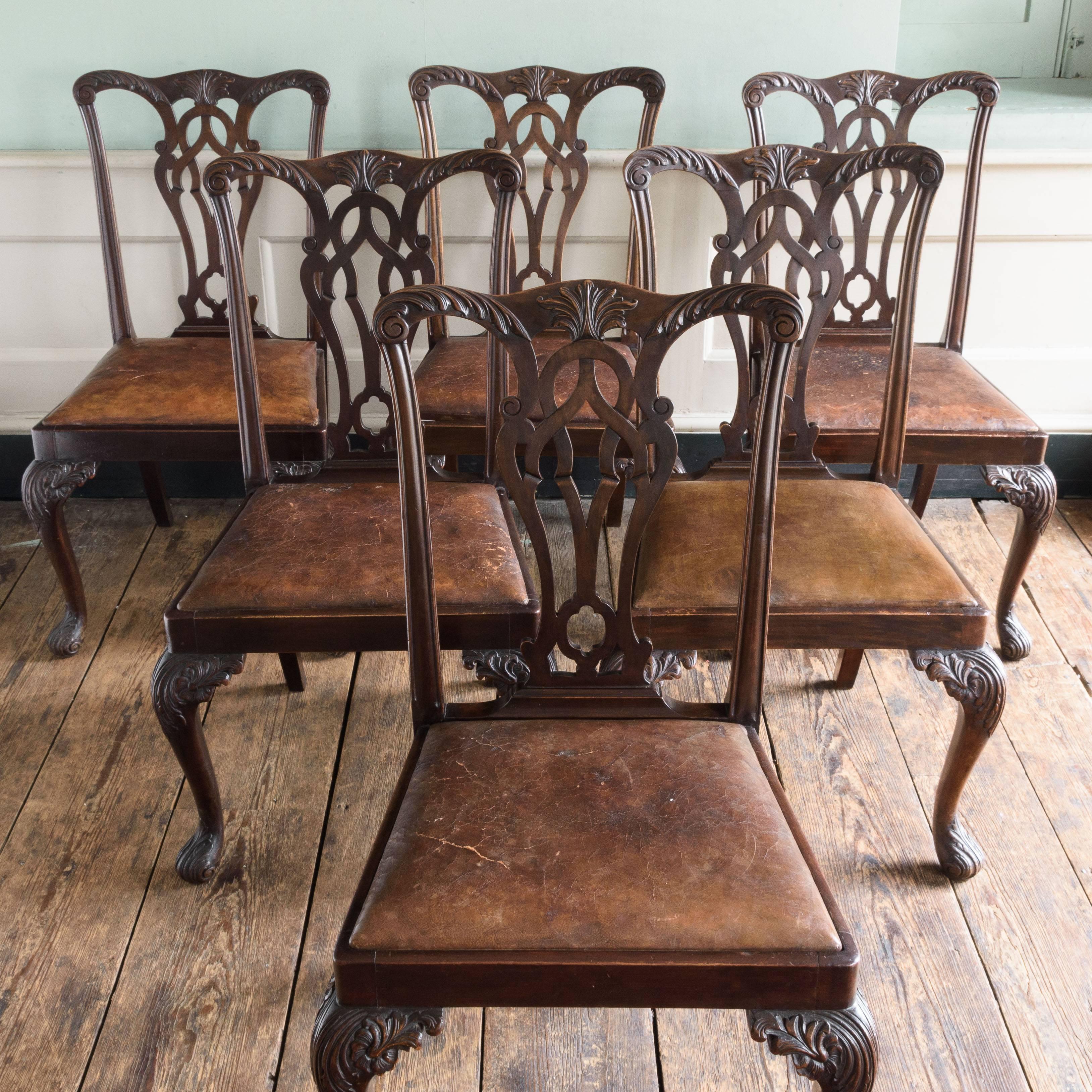 Mahogany Set of Six George III Style Chairs