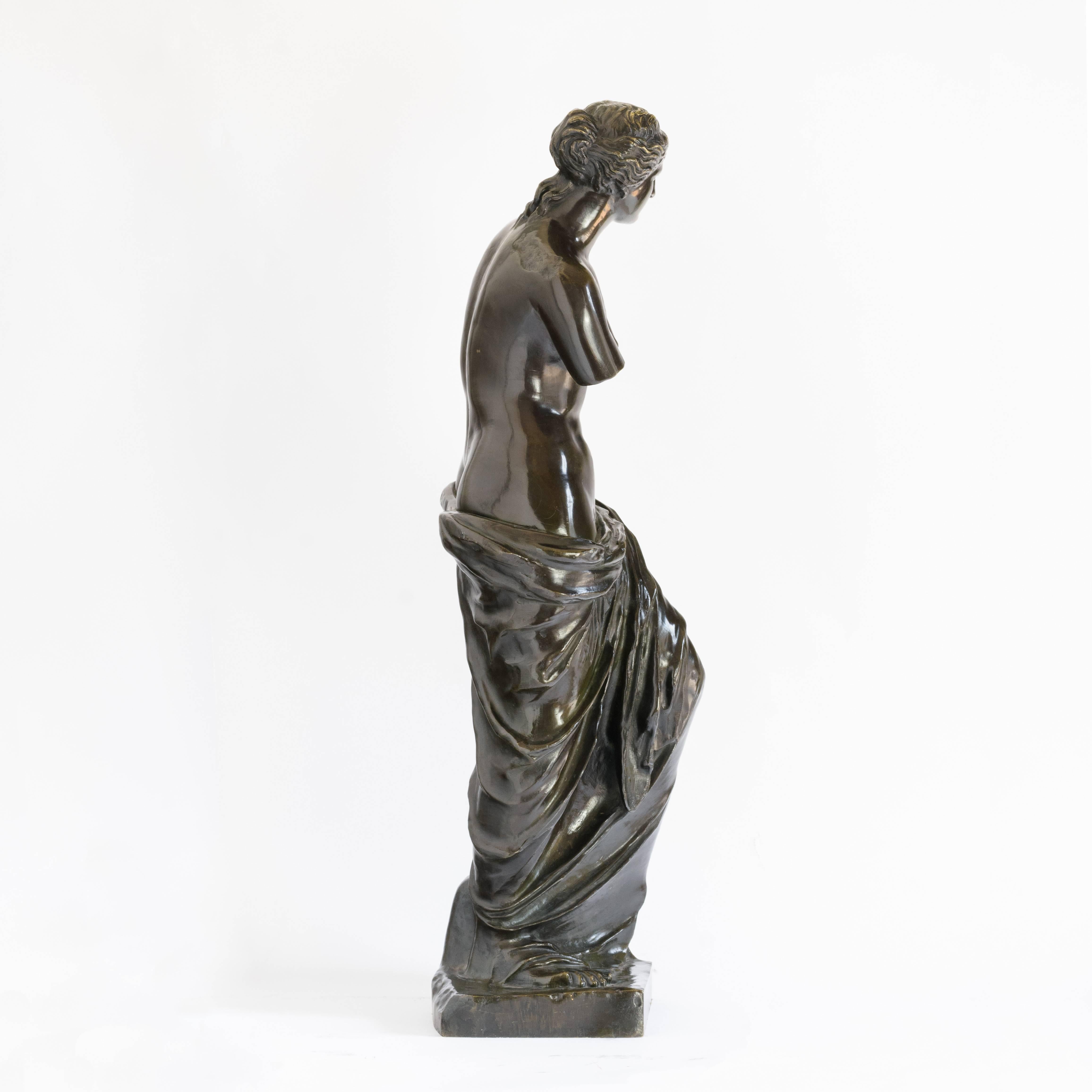 A bronze statue of Venus de Milo the Roman goddess of love, beauty, prosperity and fertility, after the antique, early 20th century.

Venus was of such high importance that the Romans claimed her as an ancestress and according to mythology, her son