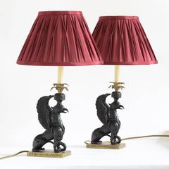 Winged Griffin Table Lamps After Sir William Chambers