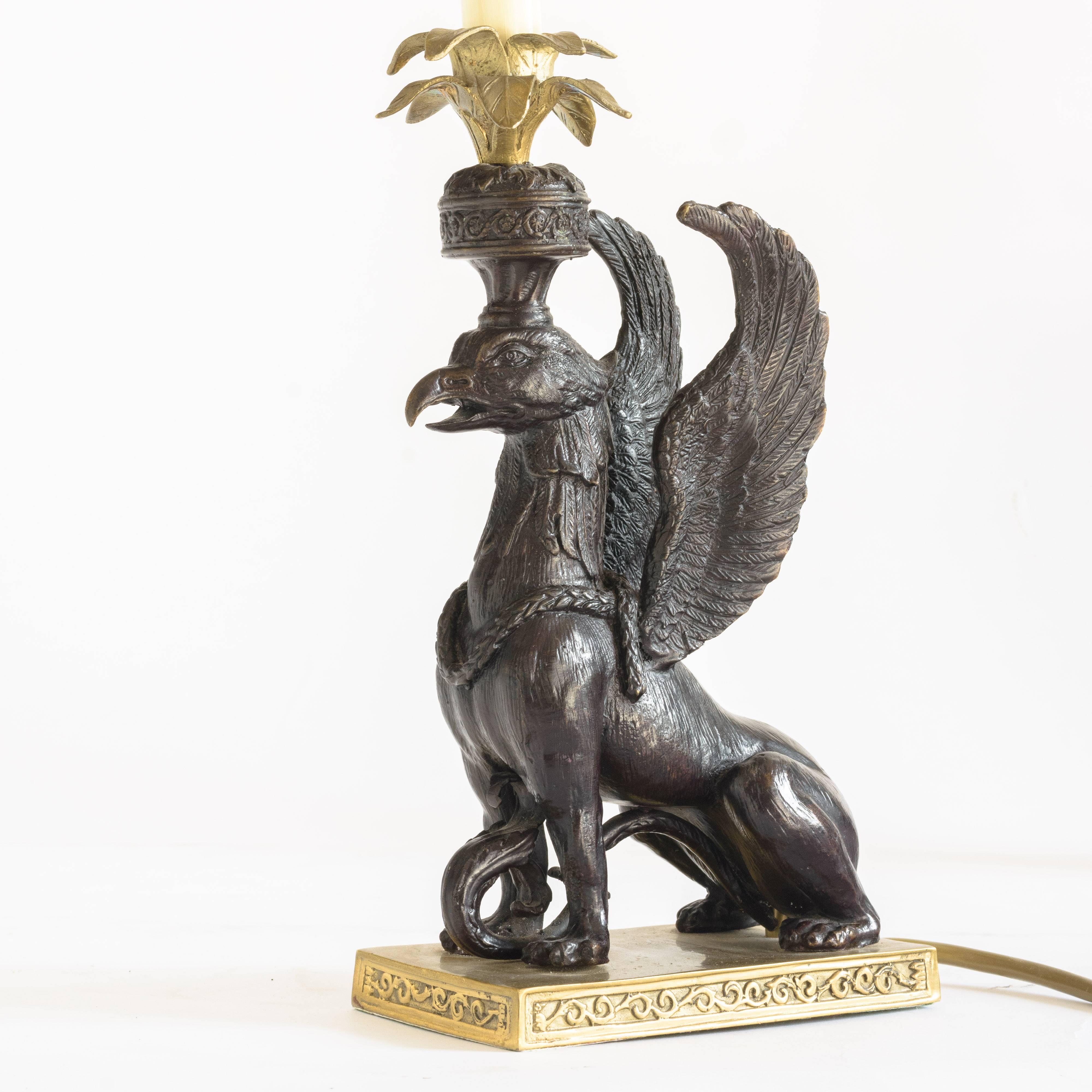 Great Britain (UK) Winged Griffin Table Lamps After Sir William Chambers