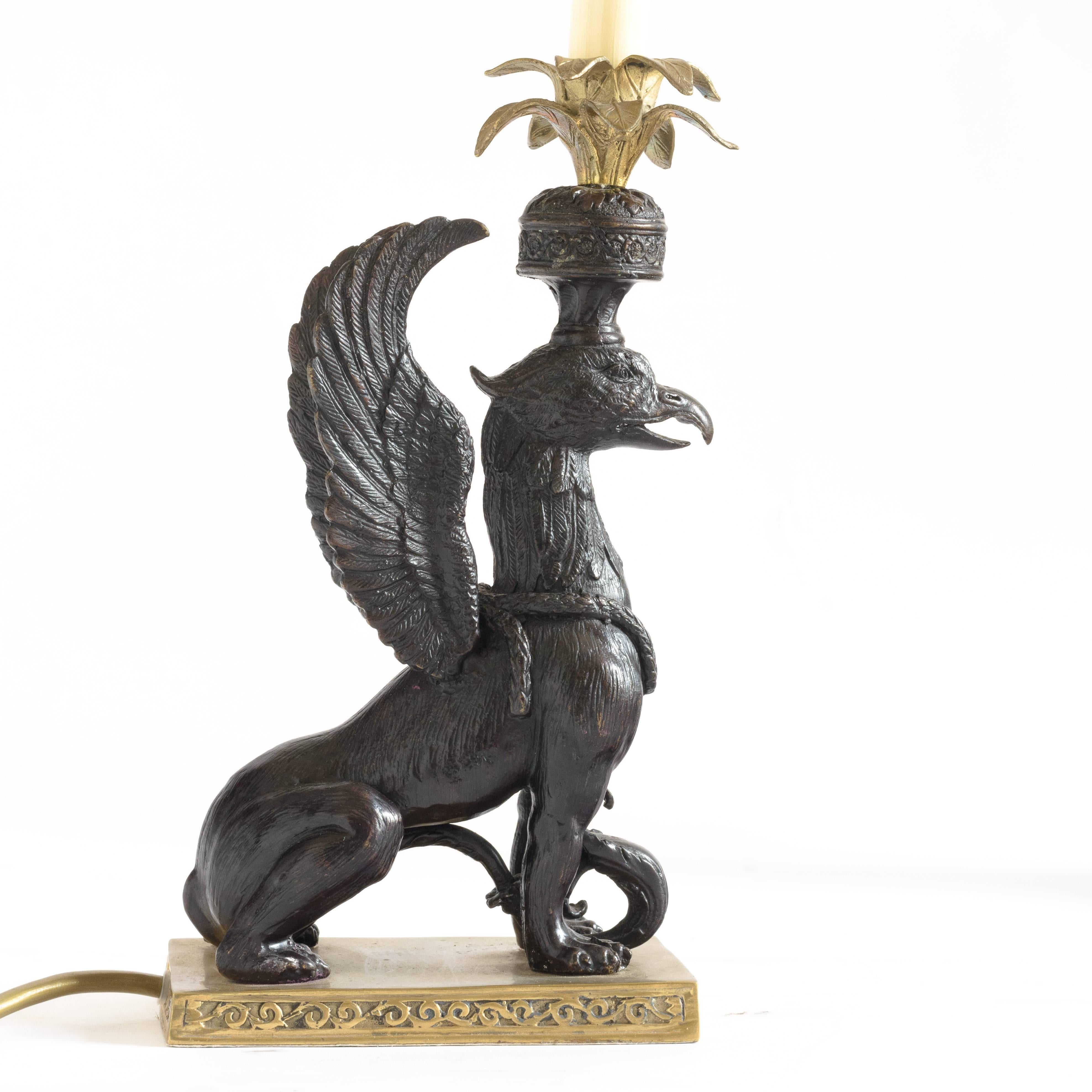 Winged Griffin Table Lamps After Sir William Chambers 1