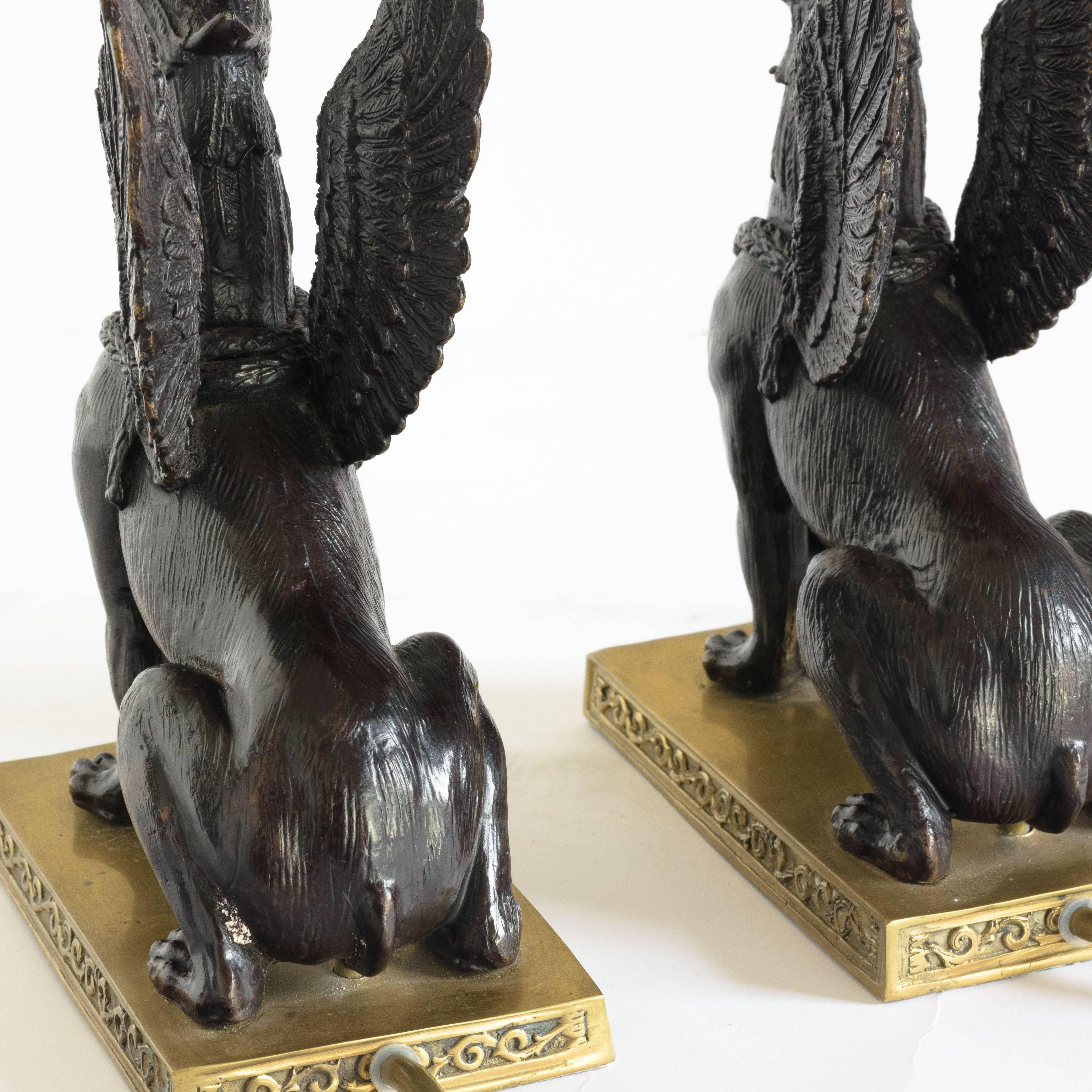 Winged Griffin Table Lamps After Sir William Chambers 2