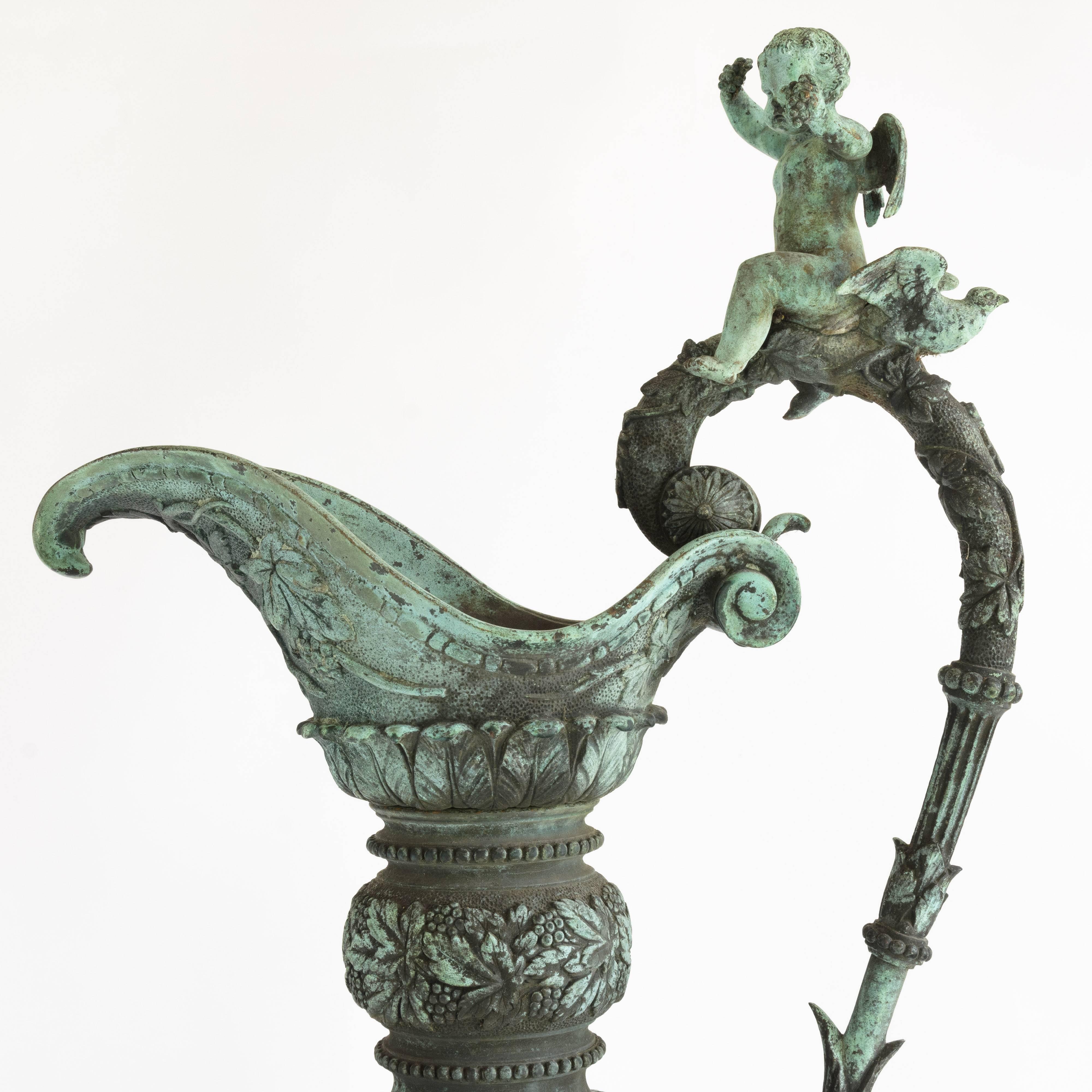 Exceptional French Bronze Ewer Attributed to Villemsens of Paris In Good Condition In London, GB