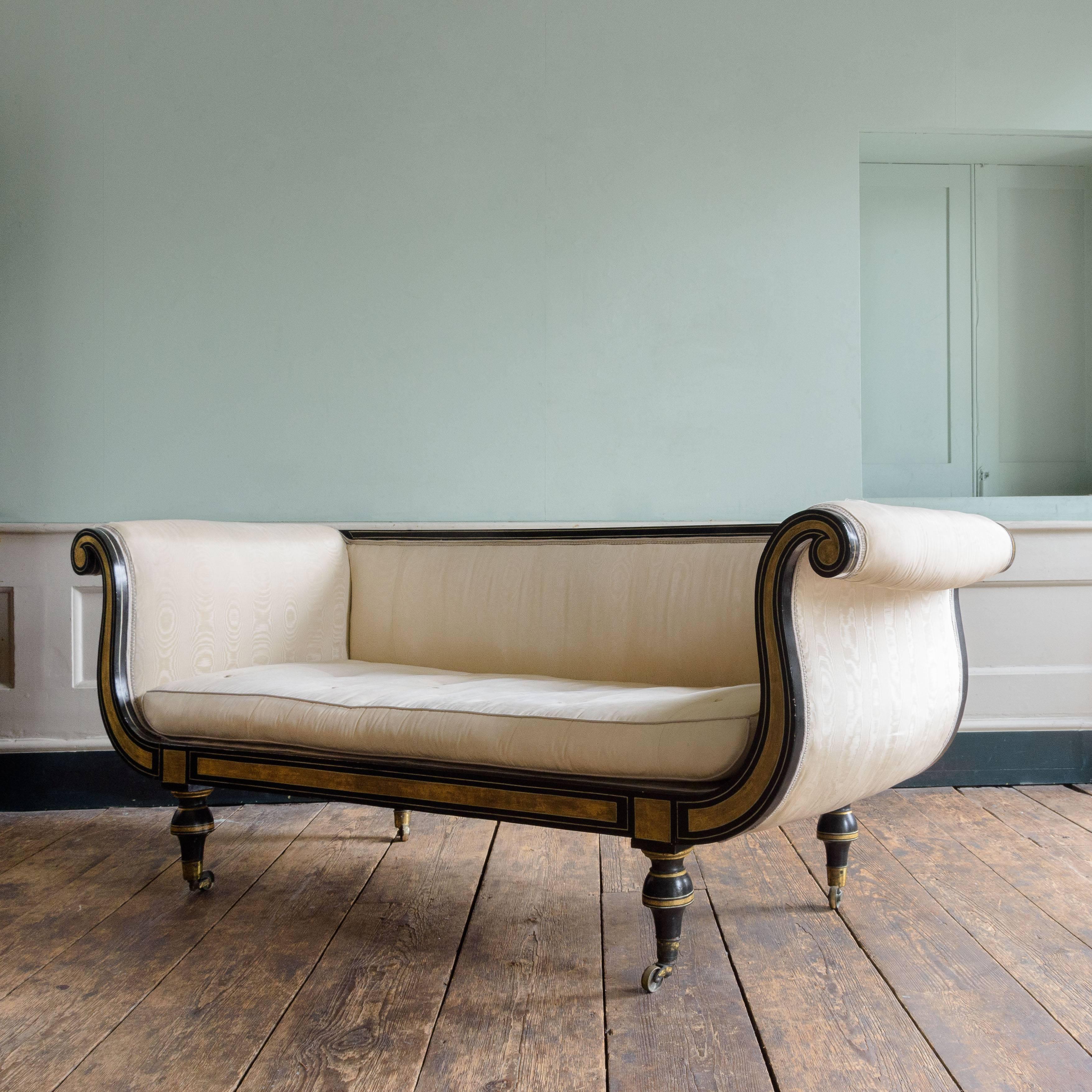 Regency Ebonized Sofa In Good Condition In London, GB