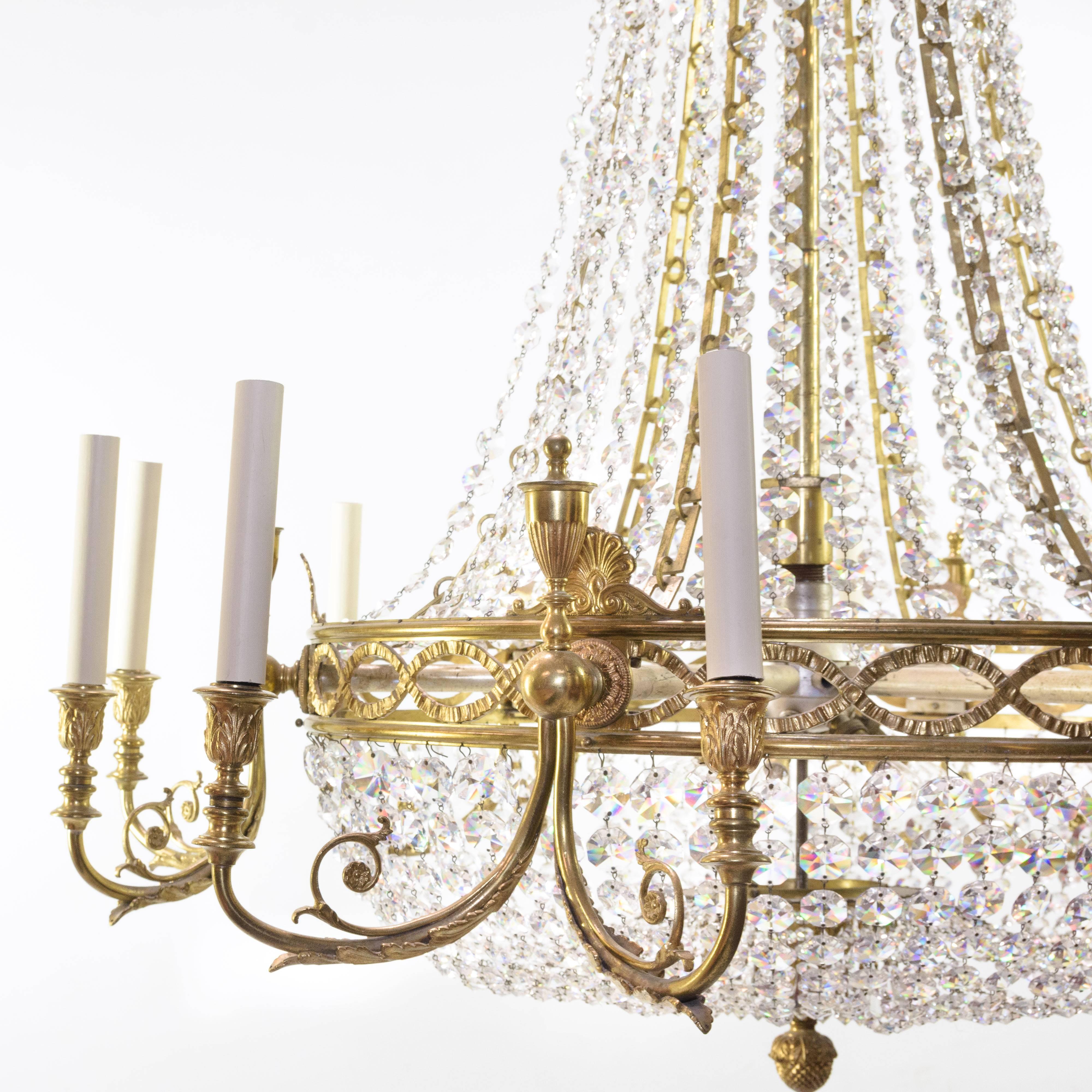 British Two Substantial 18th Century Style Chandeliers