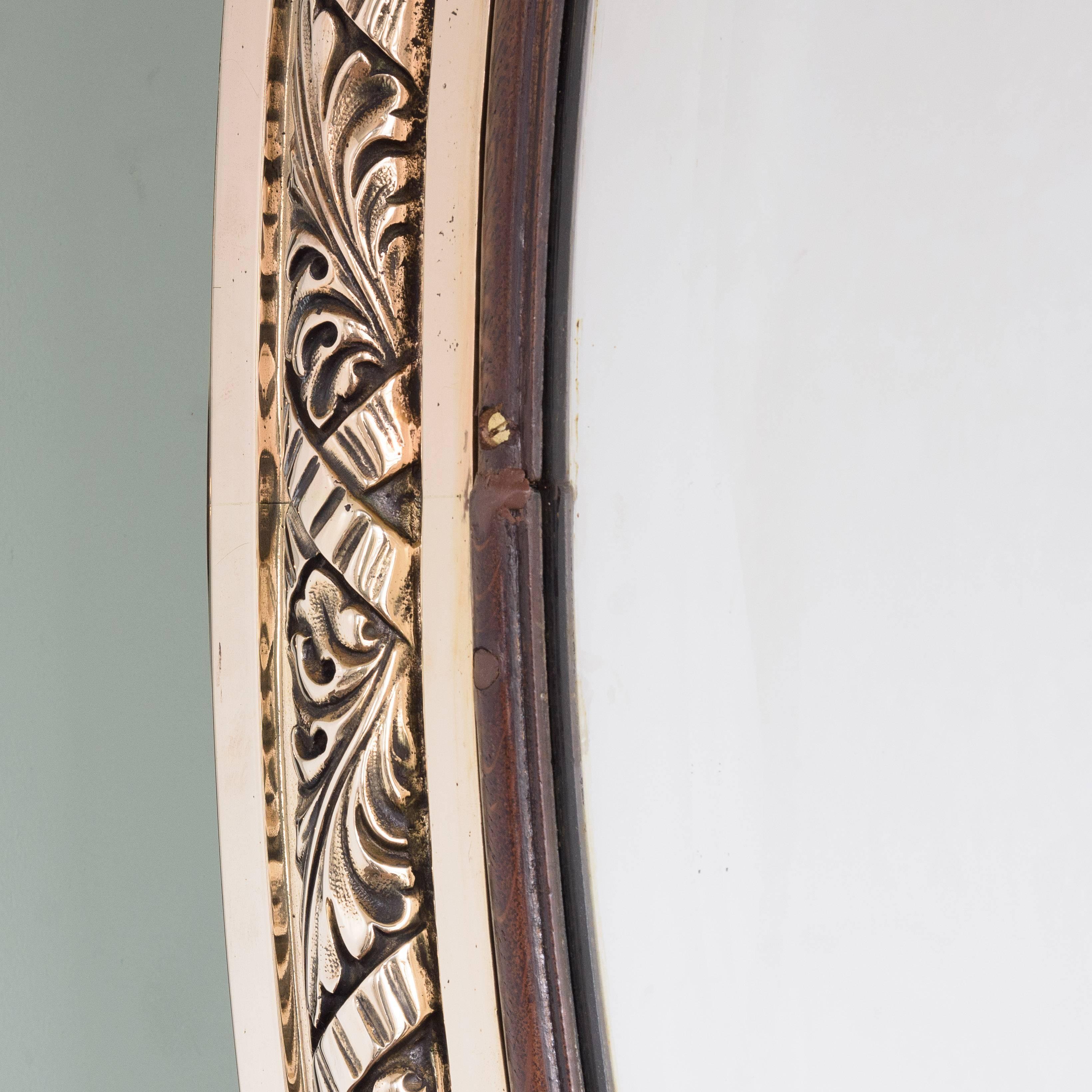 Cast Pair of Bronze Oval Mirrors, RMS Olympic