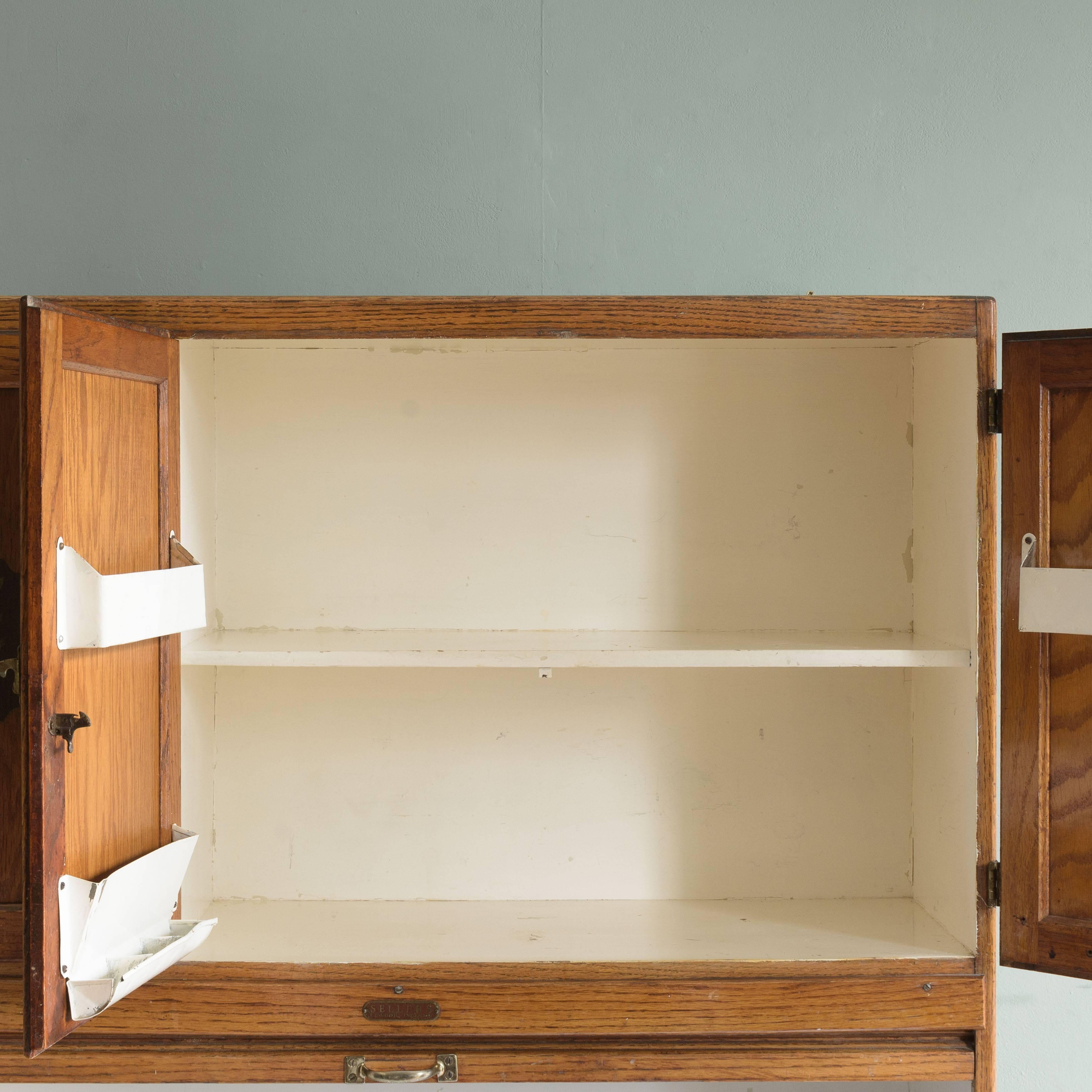 American 1920s Hoosier Oak Kitchen Cabinet