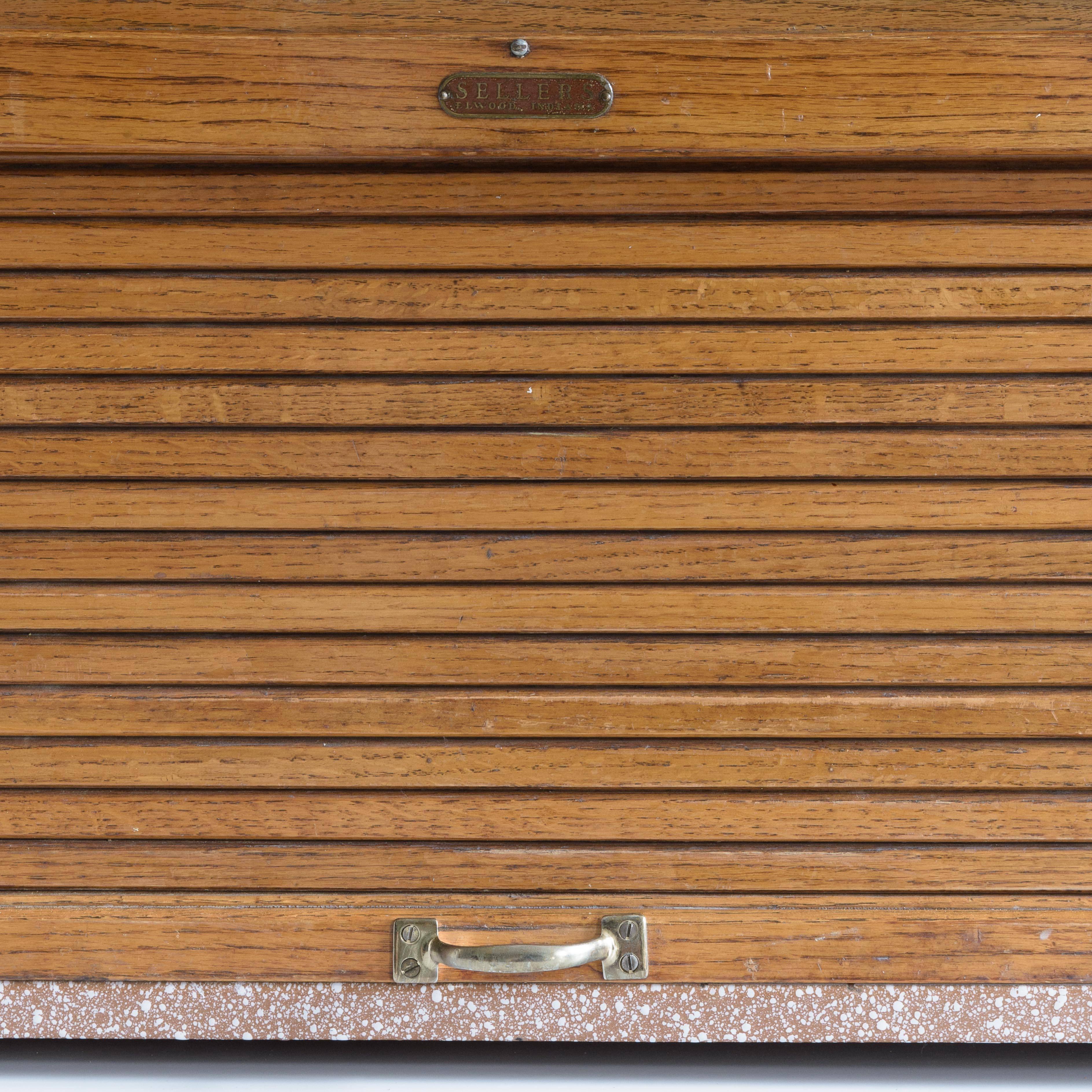Early 20th Century 1920s Hoosier Oak Kitchen Cabinet