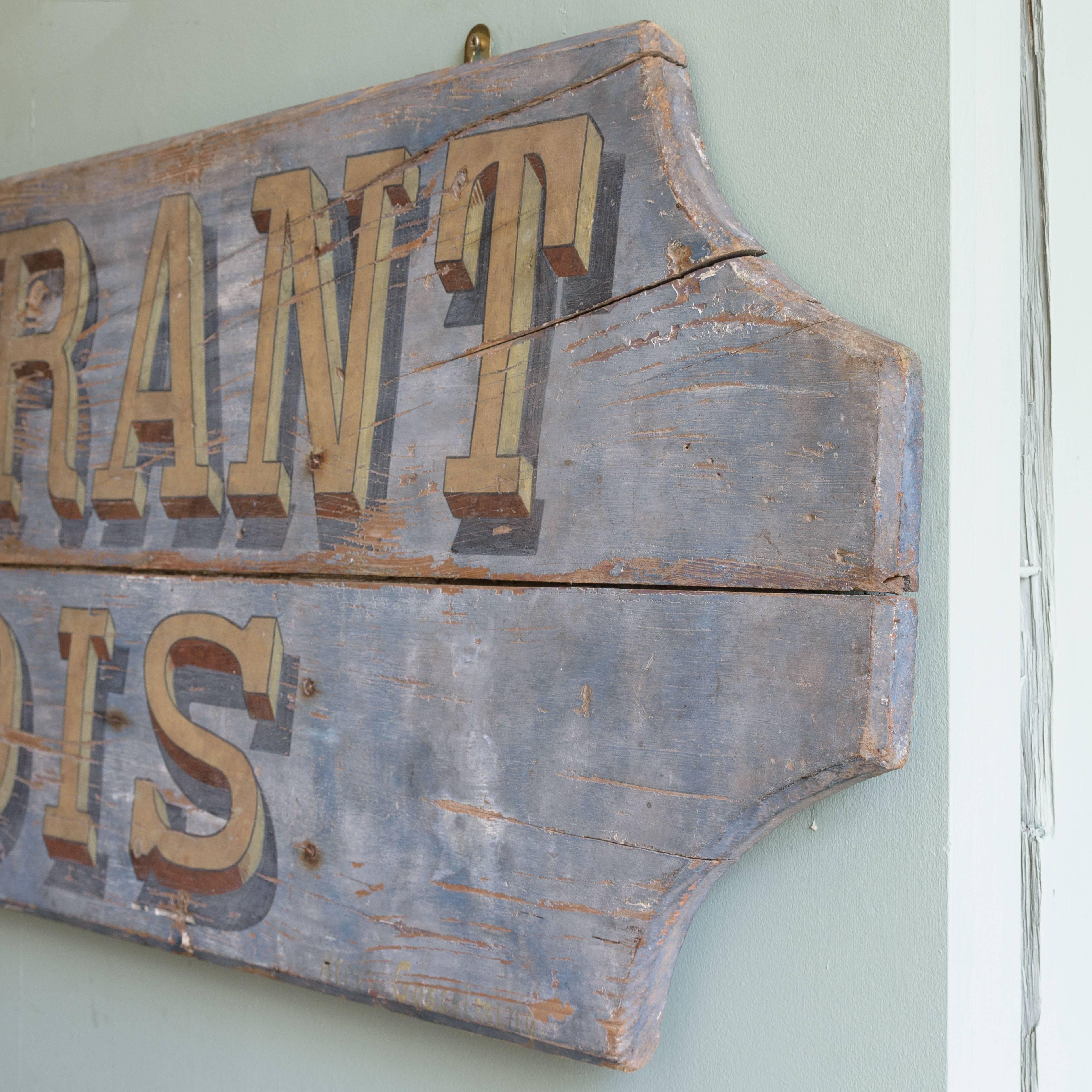 Mid-Century Modern French Restaurant Signboard