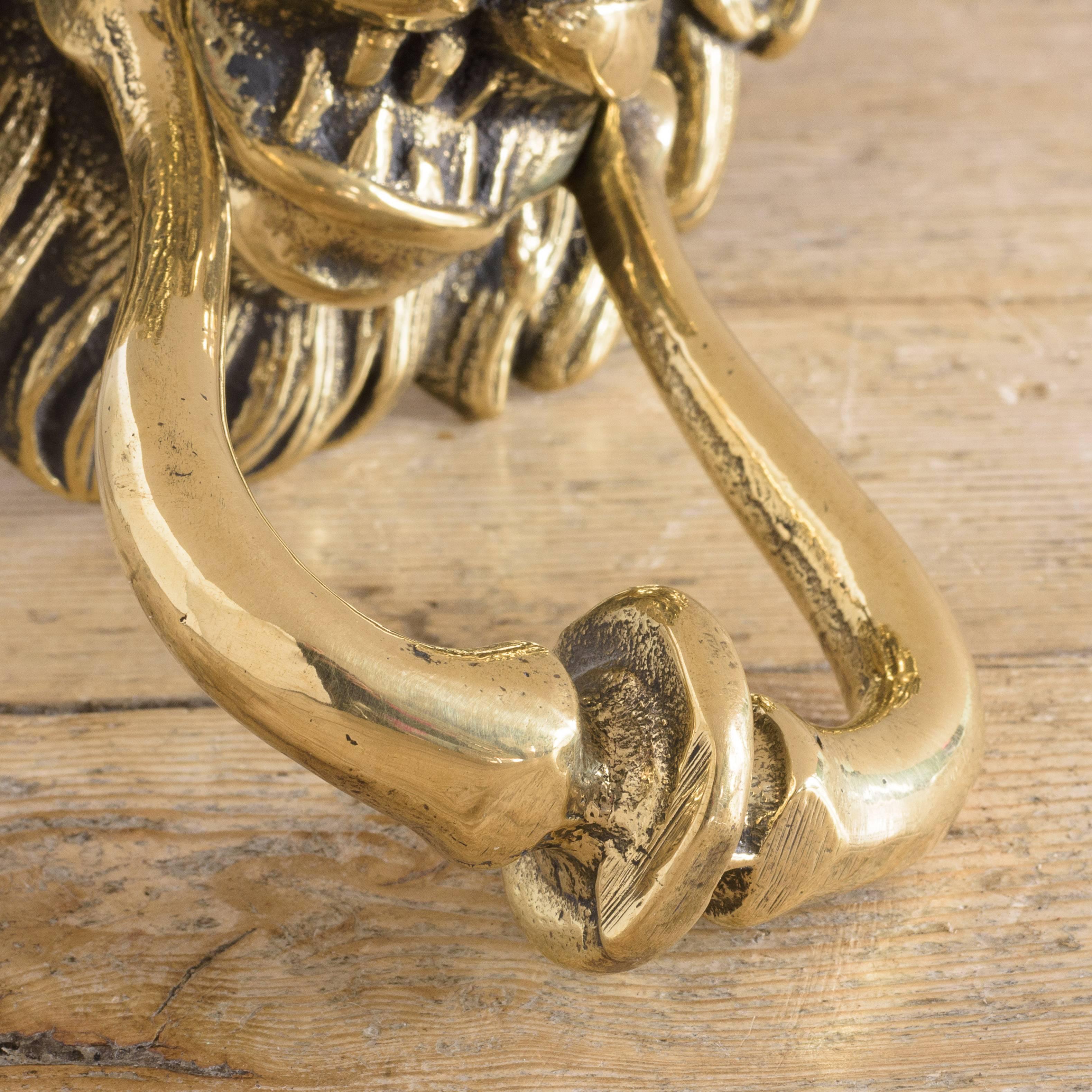British Brass Lion Door Knocker