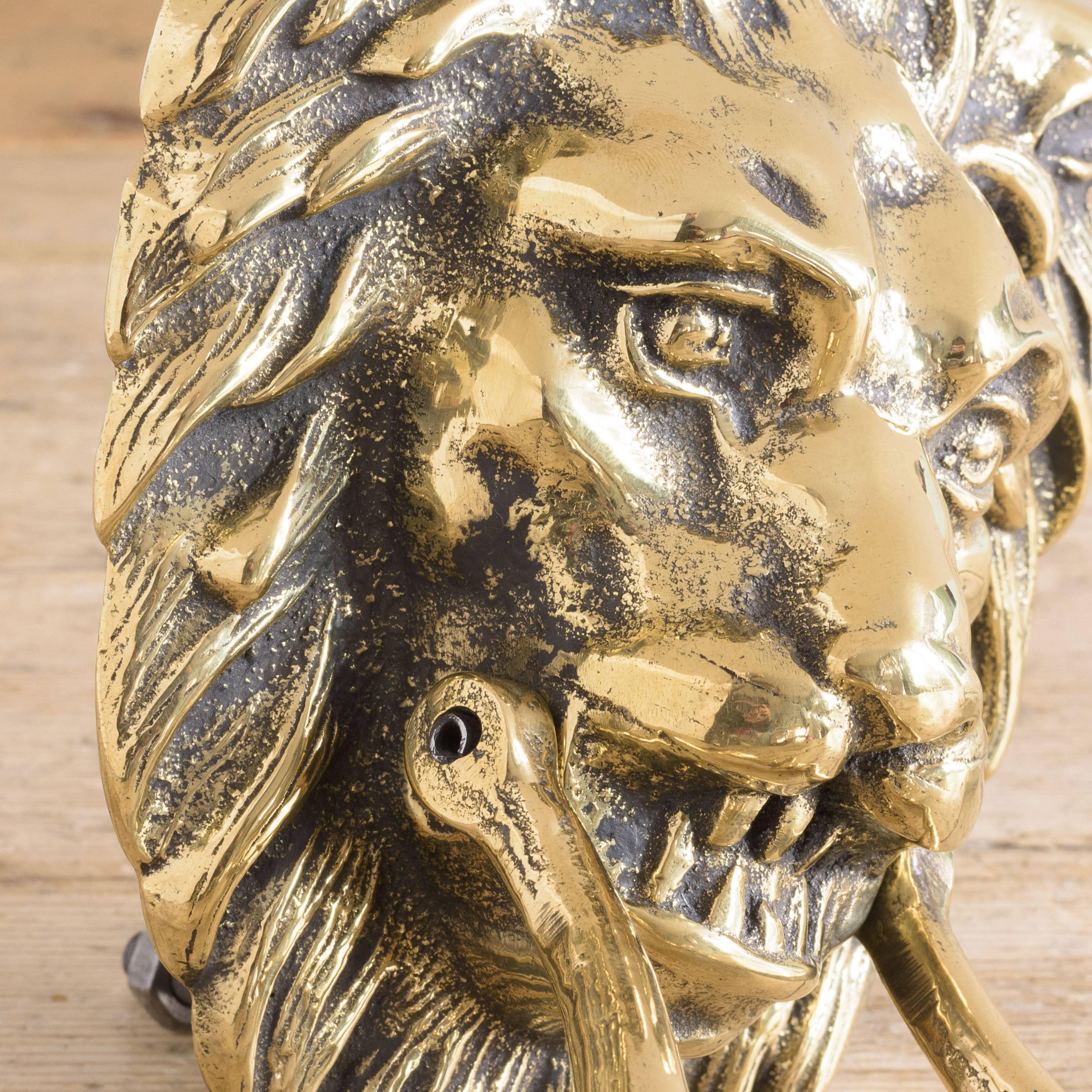 antique brass lion door knocker