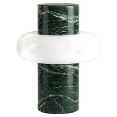 Torus-Lampe aus Verde-Alpi-Marmor und mundgeblasenem Glas von unism