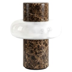 Torus Lamp in Dark Emperador Marble and Hand-Blown Glass by unism