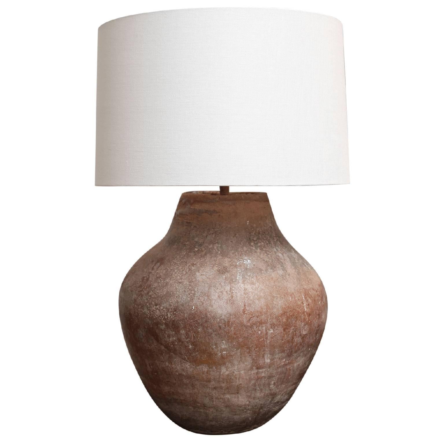 Large 19th Century Terracotta Urn as Custom Table Lamp