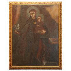 18th Century School of Cuzco Oil of Saint Anthony of Padua 12