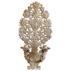 Early 19th Century French Two-Arm Tôle Silver Gilt Sconce