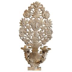 Early 19th Century French Two-Arm Tôle Silver Gilt Sconce