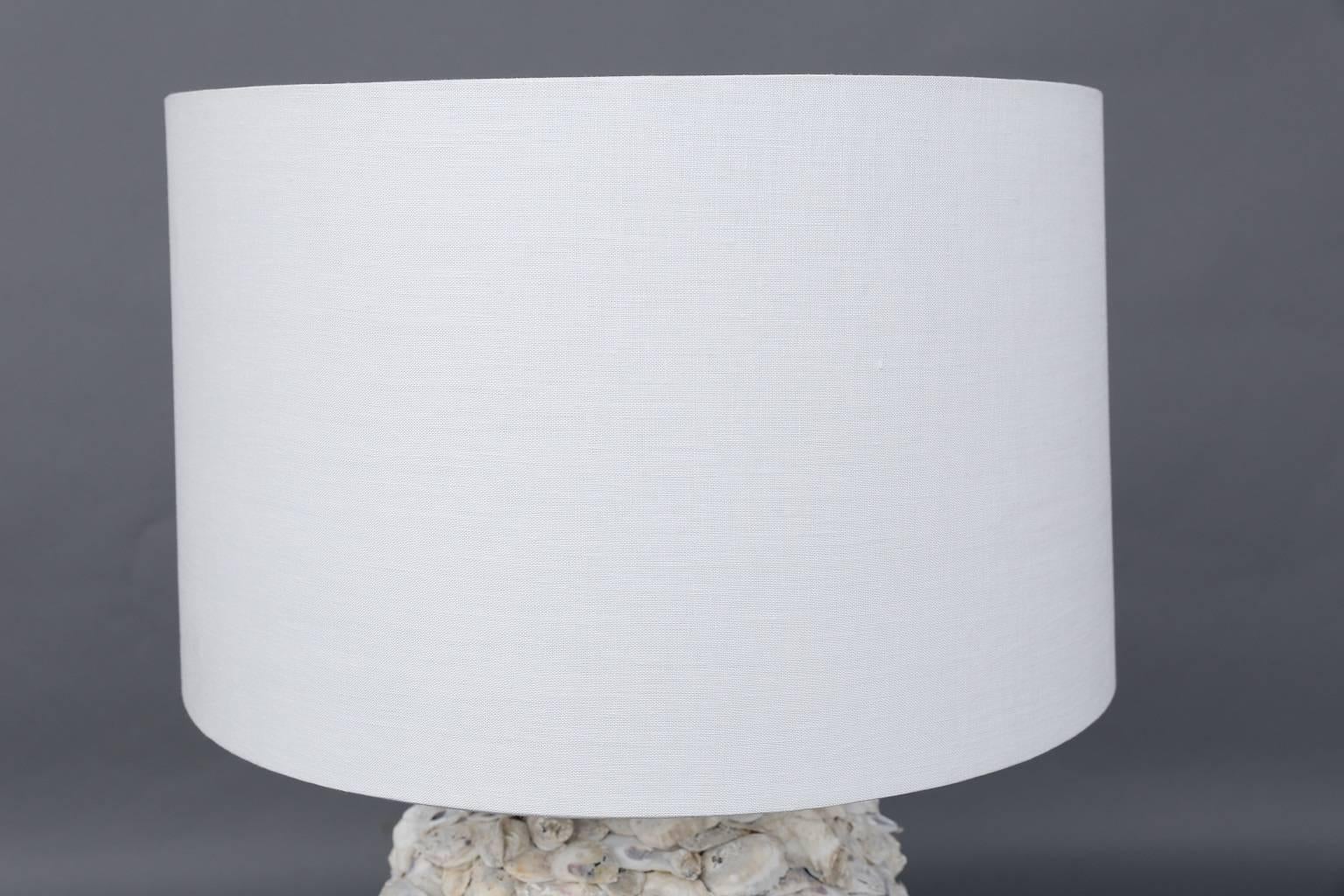 Contemporary Custom Shell-Covered Table Lamp