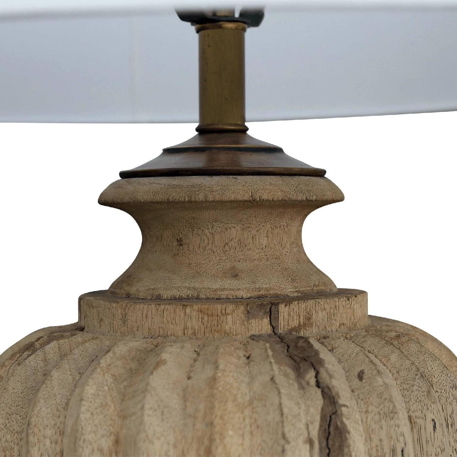 Large Pair of Vintage Carved Wooden Finial Lamps at 1stdibs