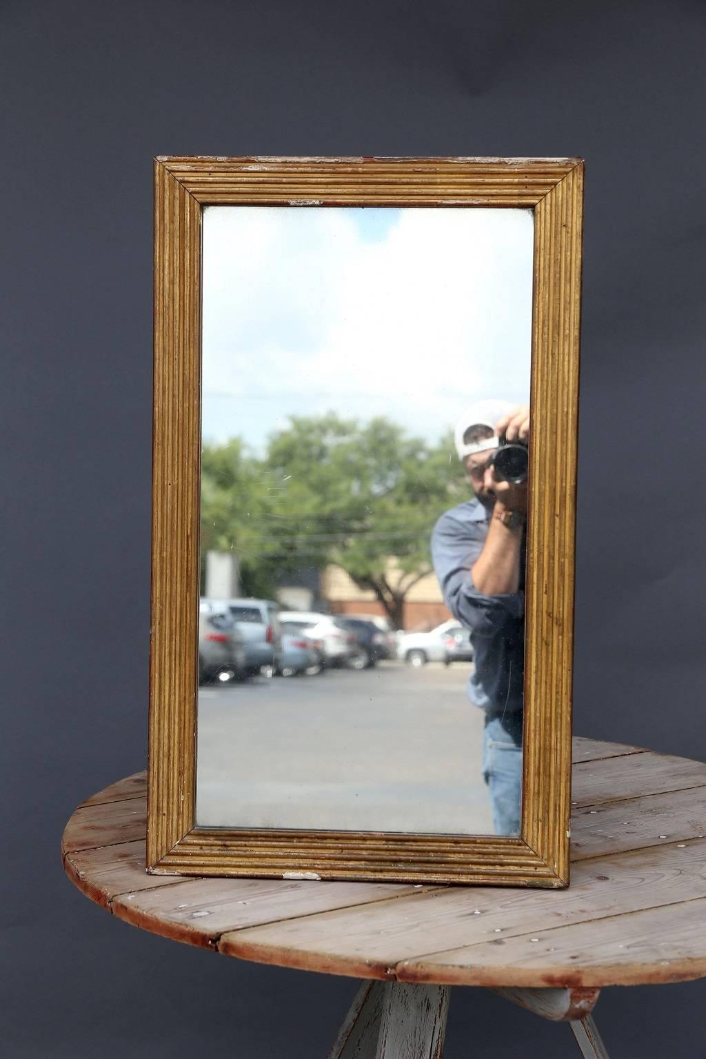 French Late 18th Century Fluted Bois Doré Mirror