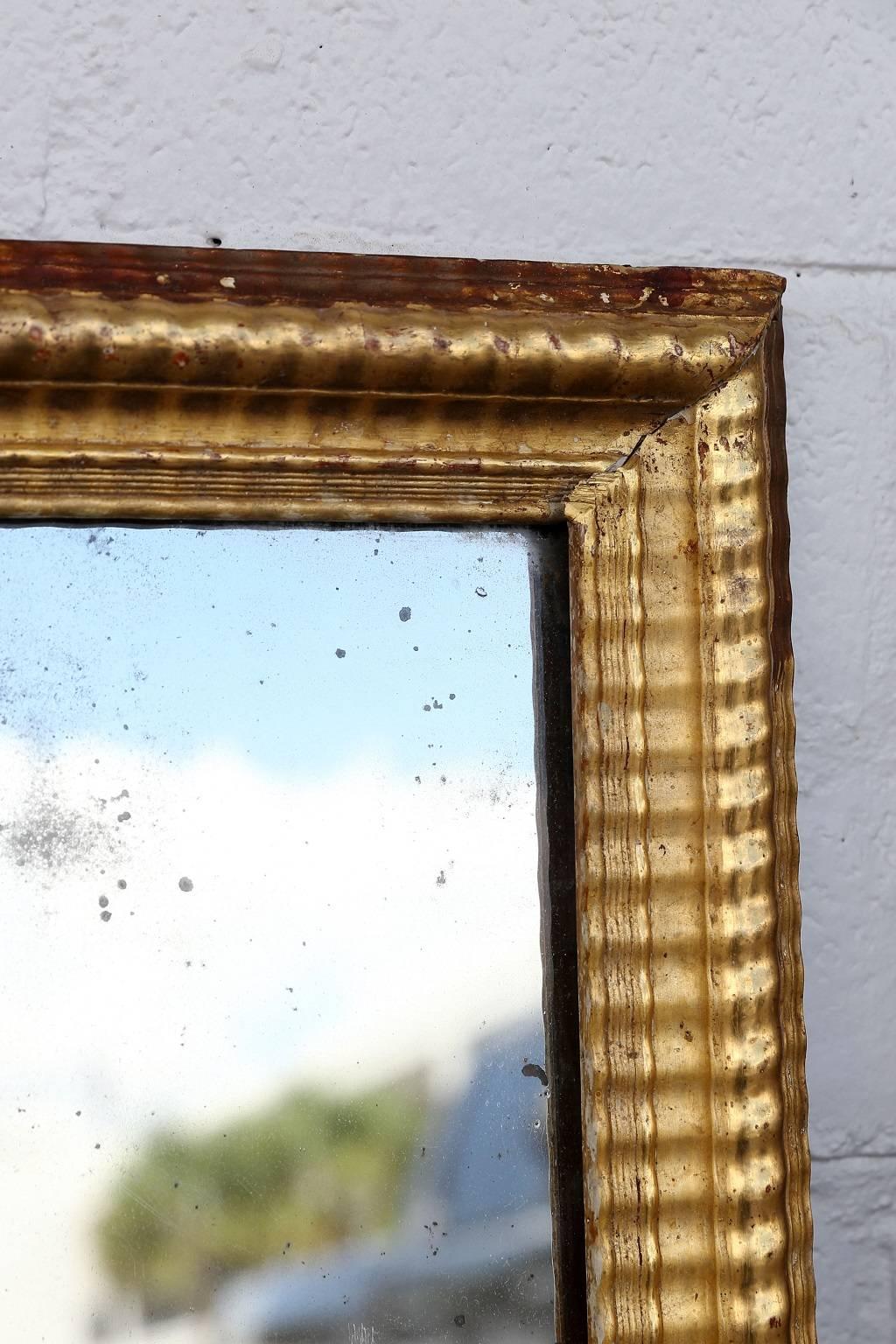 French Louis XVI Gilded Mirror