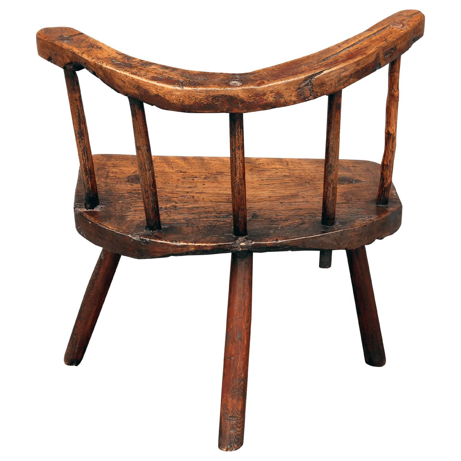 Folk Art Early 18th Century Stick Chair from Wales