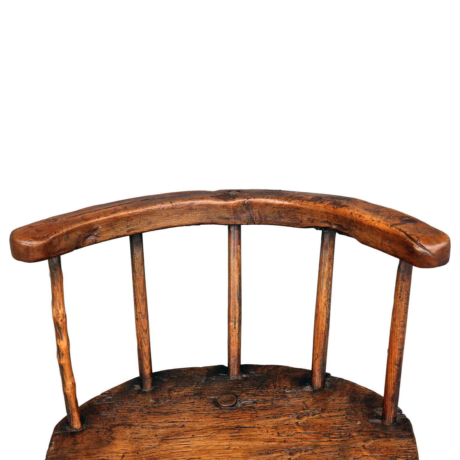 Carved Early 18th Century Stick Chair from Wales