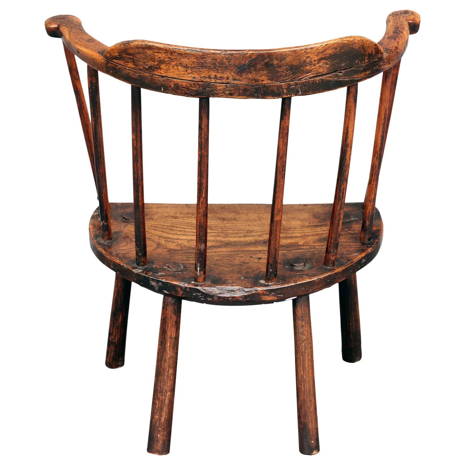 Folk Art 18th Century Stick Chair from Wales